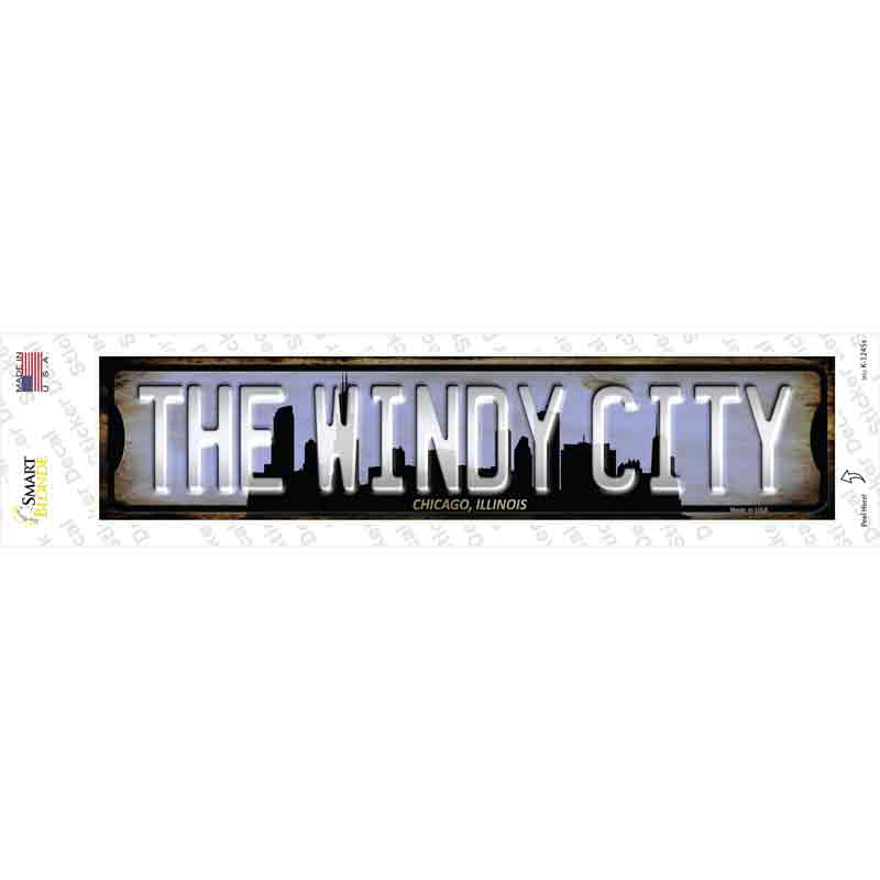Chicago Illinois The Windy City Novelty Narrow Sticker Decal