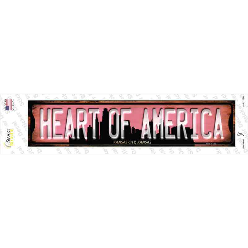 Kansas City Kansas Heart of America Novelty Narrow Sticker Decal