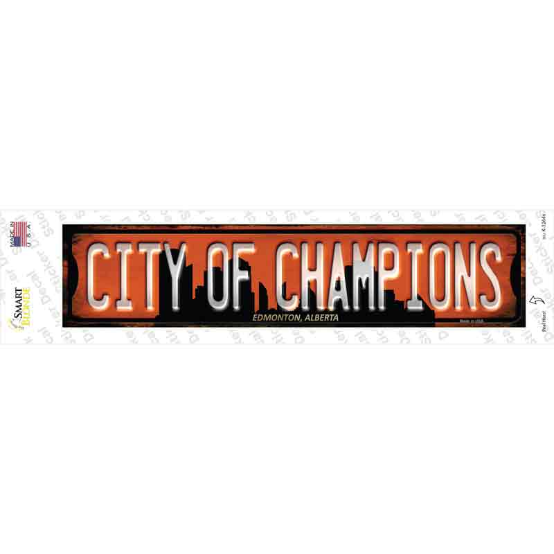Edmonton Alberta City of Champions Novelty Narrow Sticker Decal