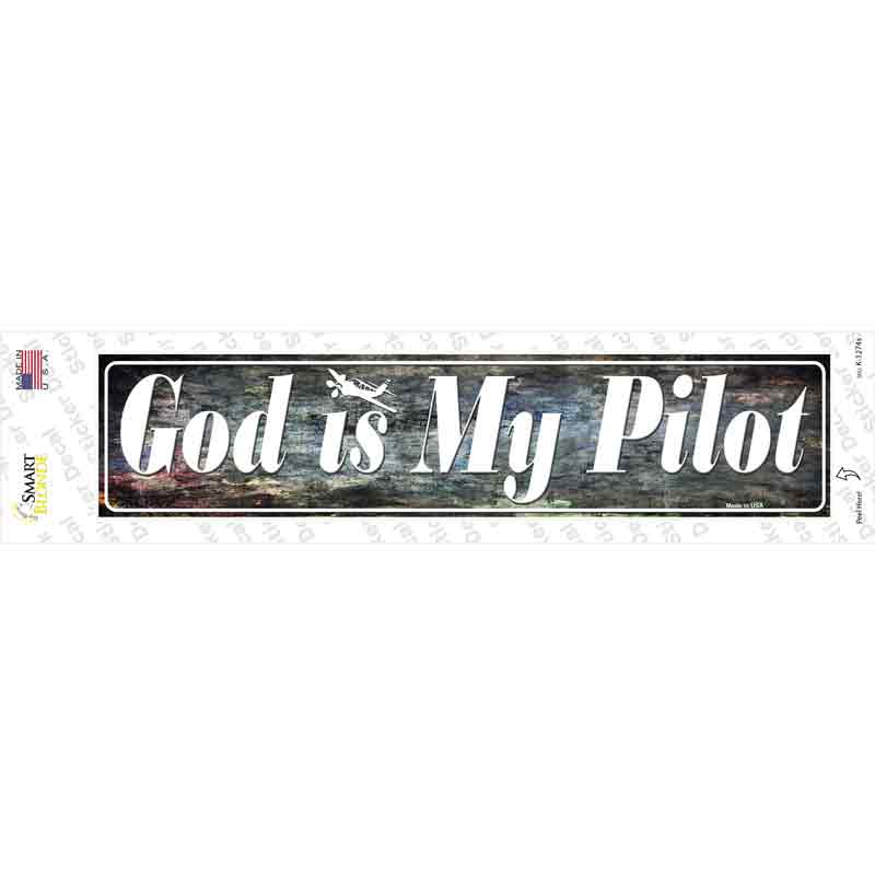 God Is My Pilot Novelty Narrow Sticker Decal