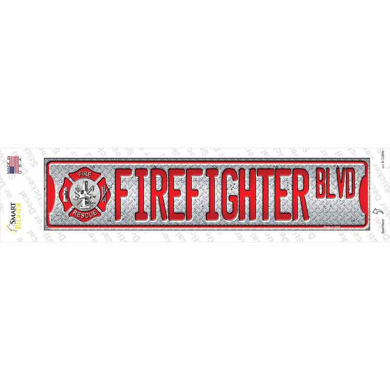 Fire Fighter Blvd Novelty Narrow Sticker Decal