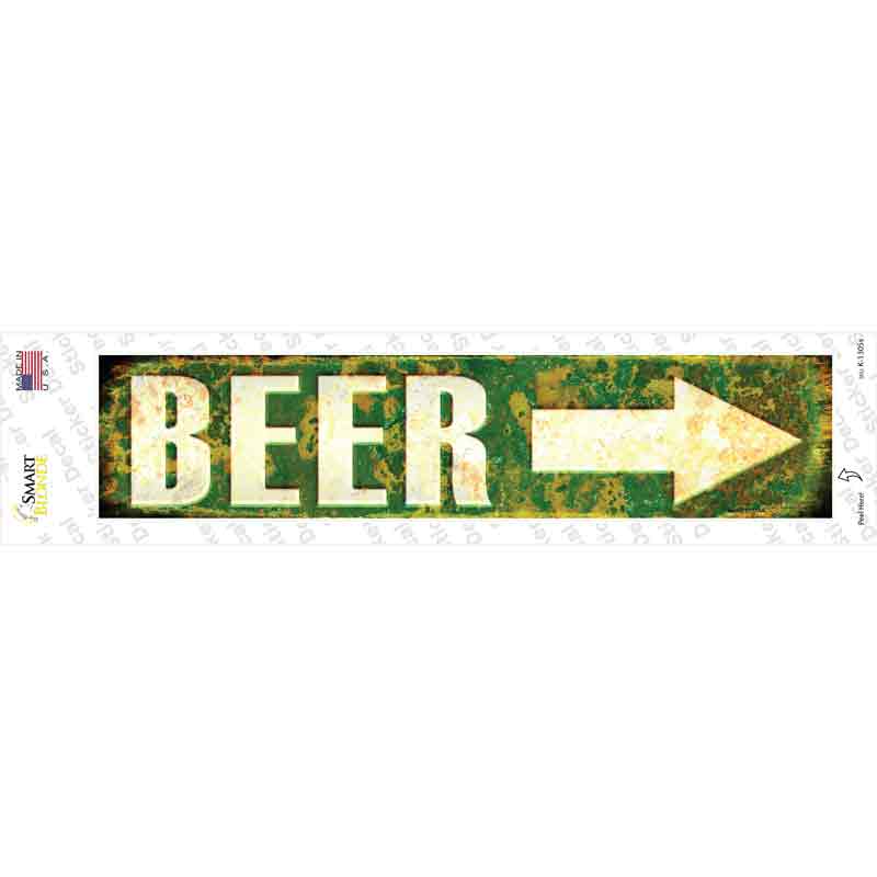 Beer to the Right Novelty Narrow Sticker Decal