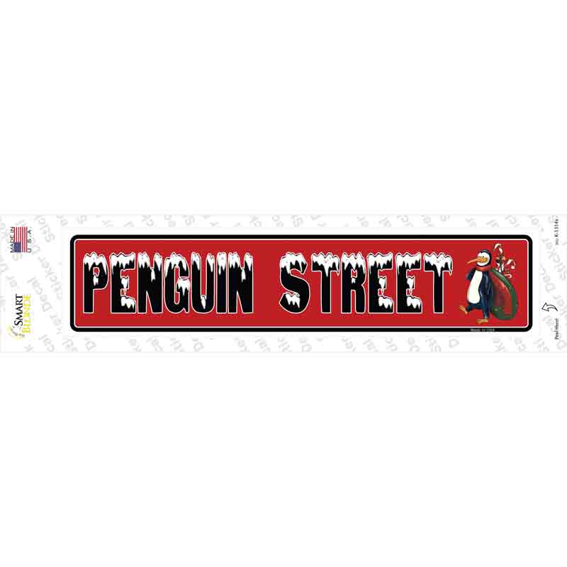 Penguin Street Novelty Narrow Sticker Decal