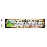 Golfer And Normal Person Novelty Narrow Sticker Decal