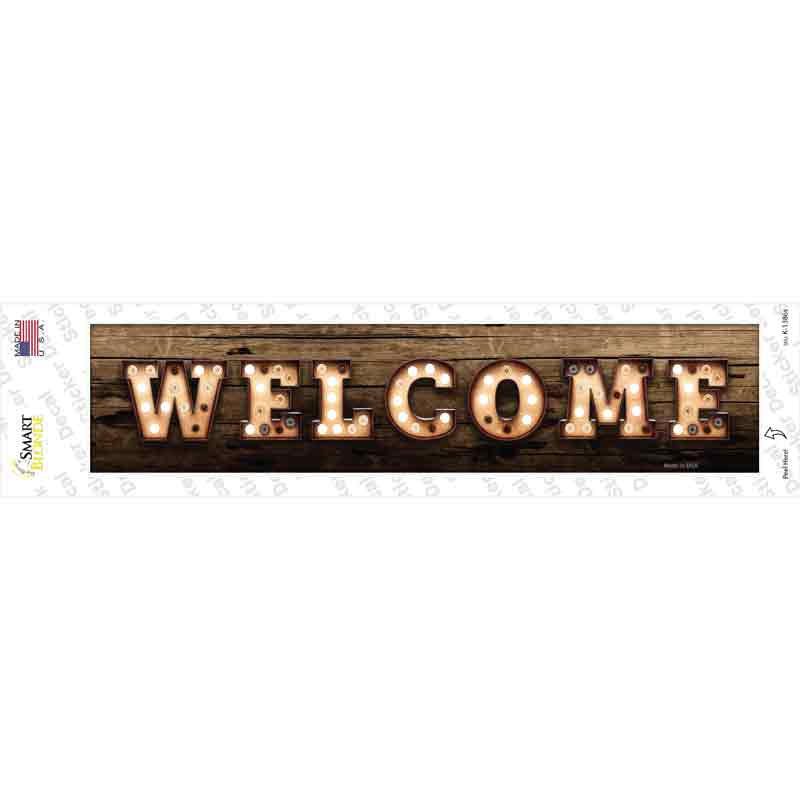 Welcome Horizontal Bulb Lettering Novelty Narrow Sticker Decal