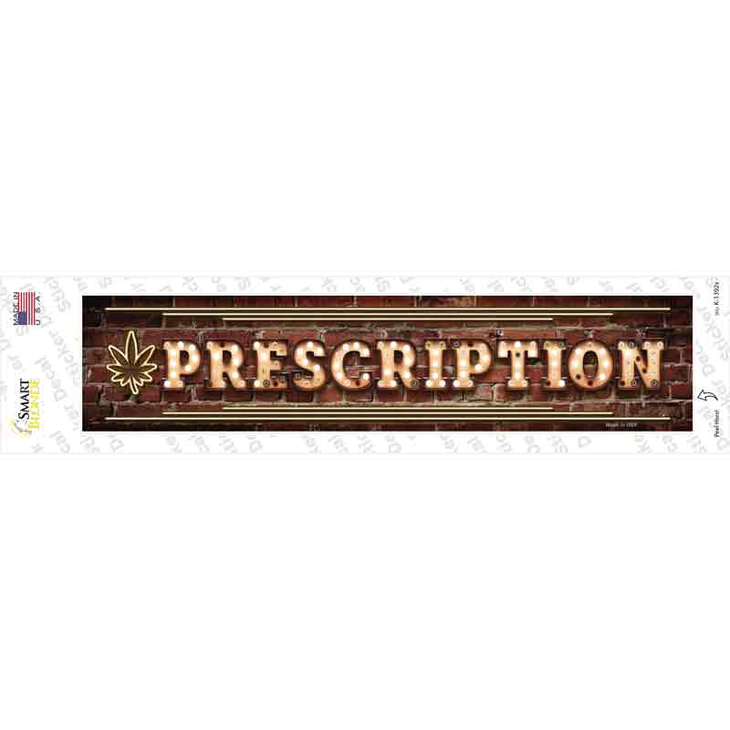 Prescription Horizontal Bulb Lettering Novelty Narrow Sticker Decal