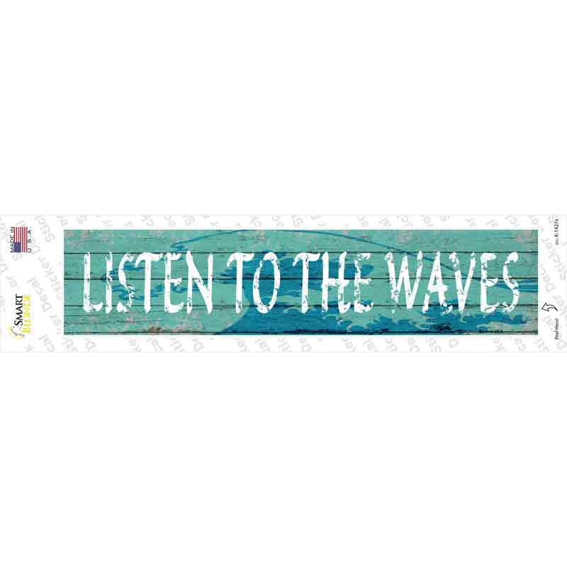 Listen To The Waves Novelty Narrow Sticker Decal