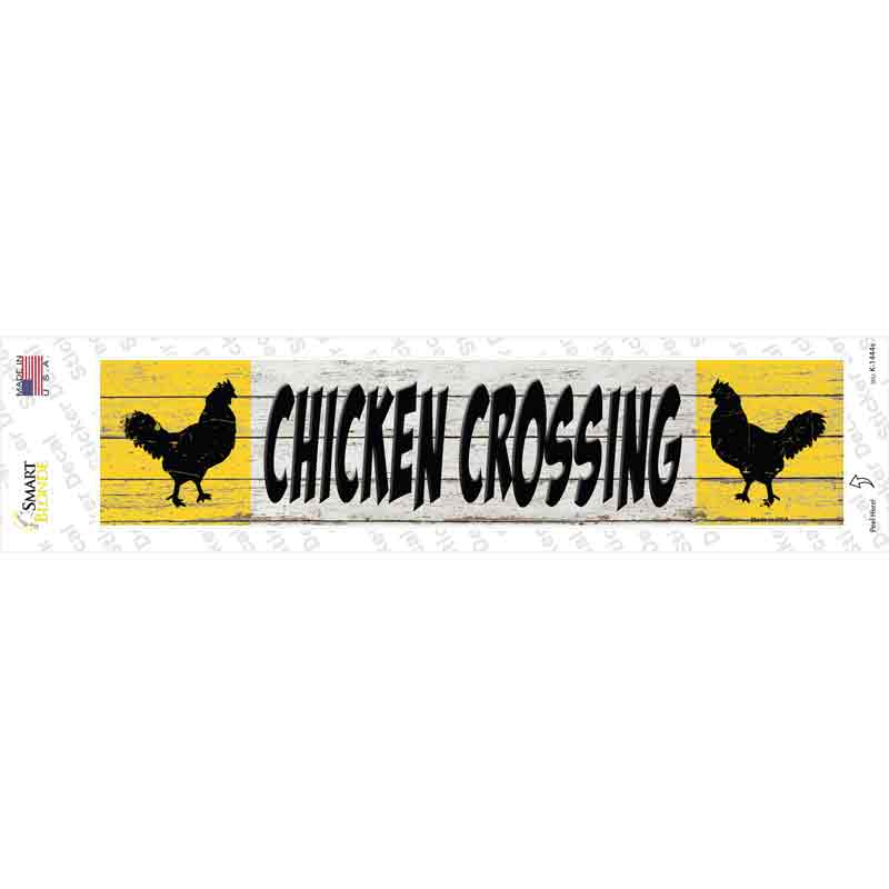 Chicken Crossing Novelty Narrow Sticker Decal
