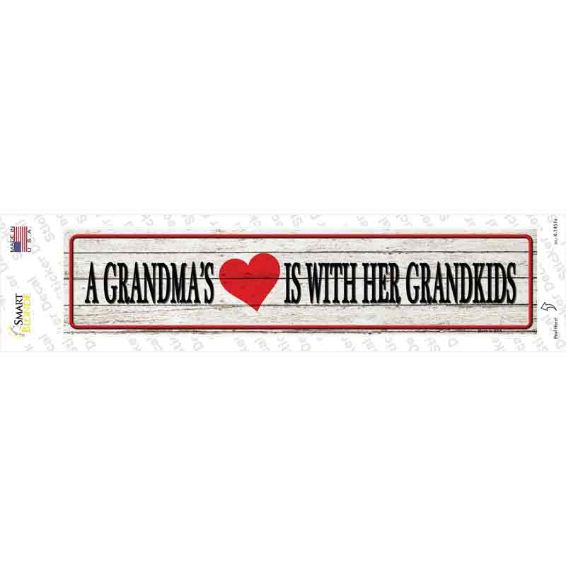 Grandmas Heart With Her Grandkids Novelty Narrow Sticker Decal