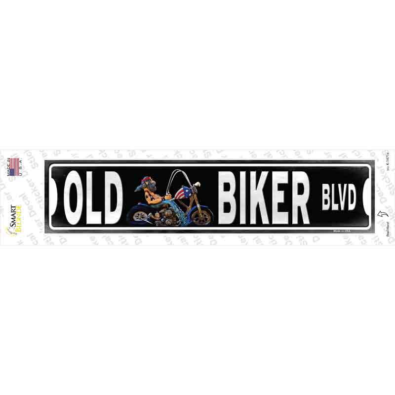Old Biker Novelty Narrow Sticker Decal