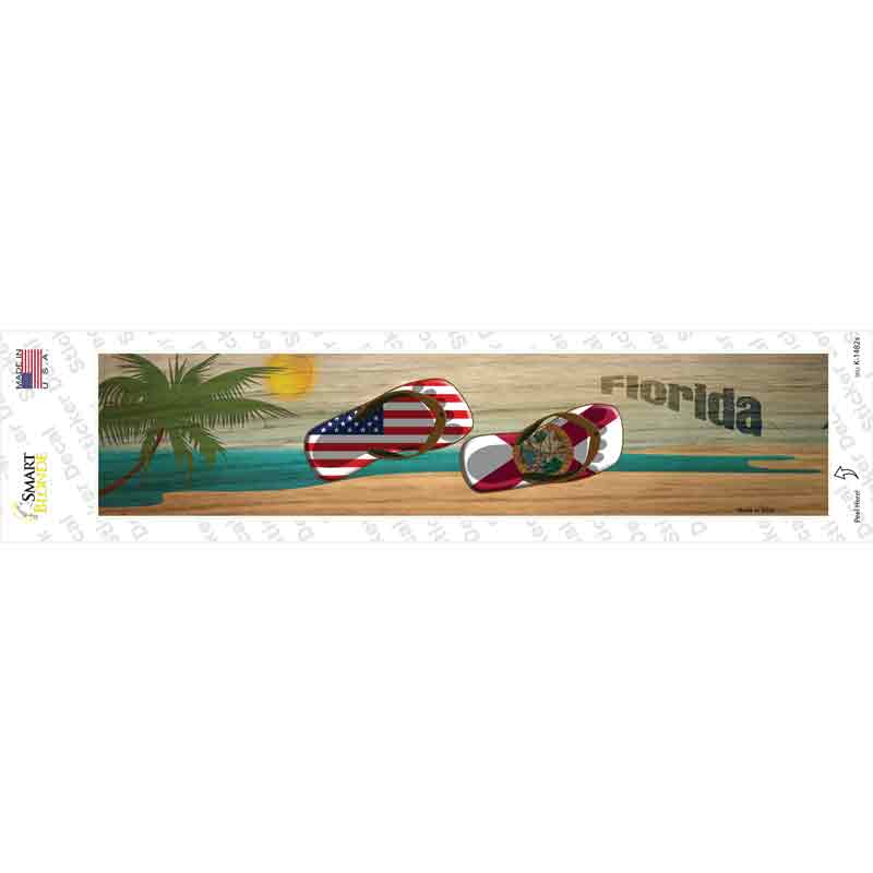 Florida and US Flag Novelty Narrow Sticker Decal