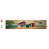 Mexico Flag and US Flag Flip Flop Novelty Narrow Sticker Decal
