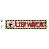 Alien Warning Novelty Narrow Sticker Decal