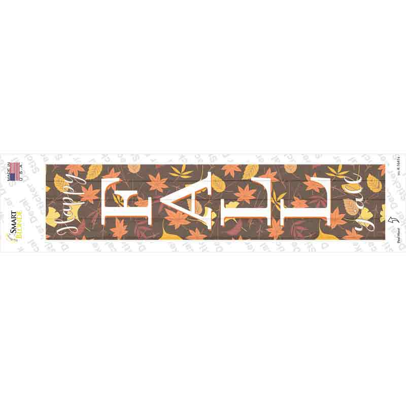 Happy Fall Yall Leaves Novelty Narrow Sticker Decal