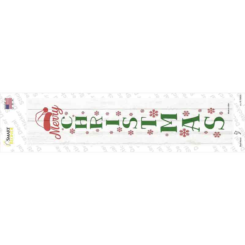 Merry Christmas White Novelty Narrow Sticker Decal