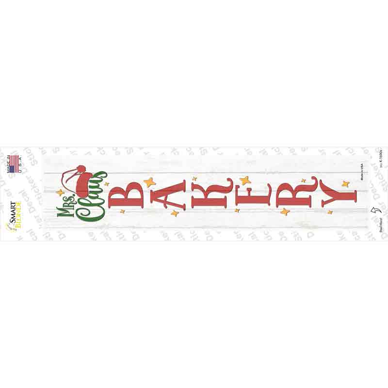 Mrs Claus Bakery White Novelty Narrow Sticker Decal