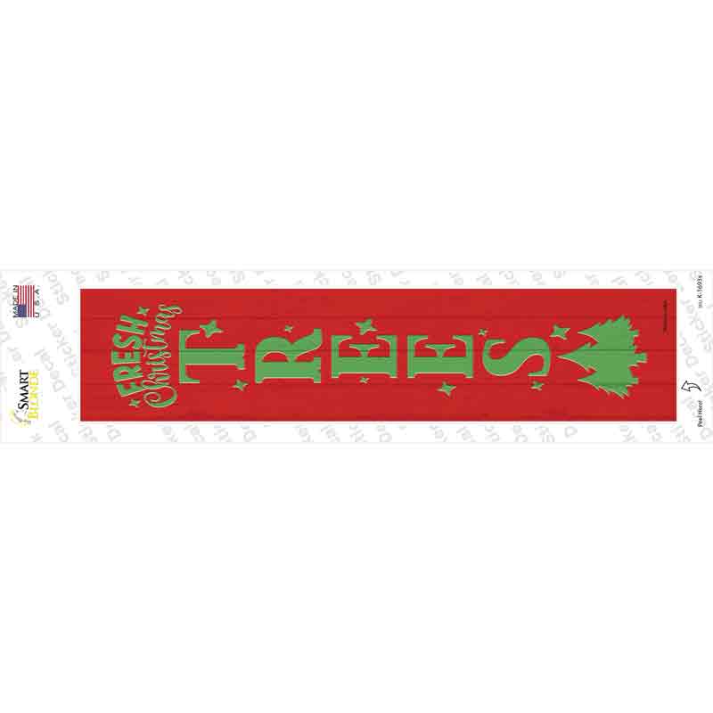 Fresh Christmas Trees Red Novelty Narrow Sticker Decal