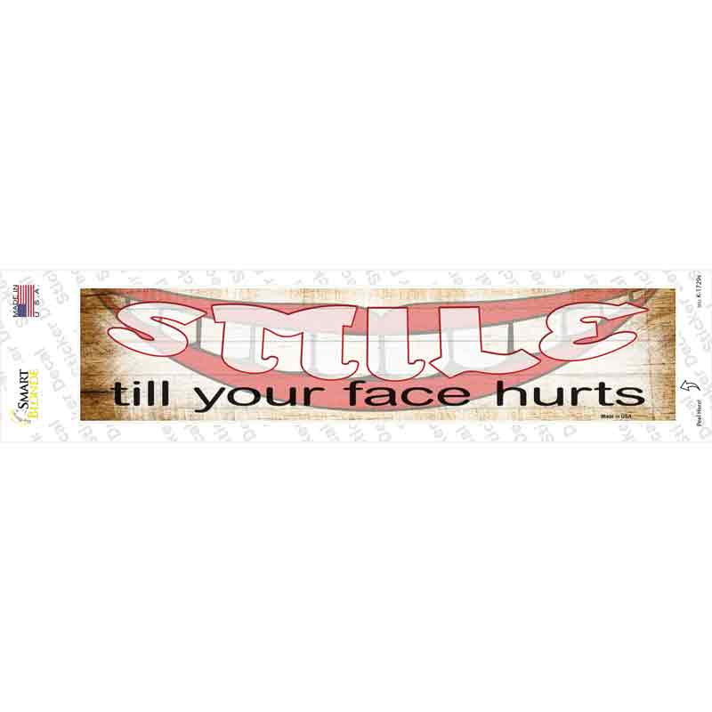 Smile Face Hurts Novelty Narrow Sticker Decal