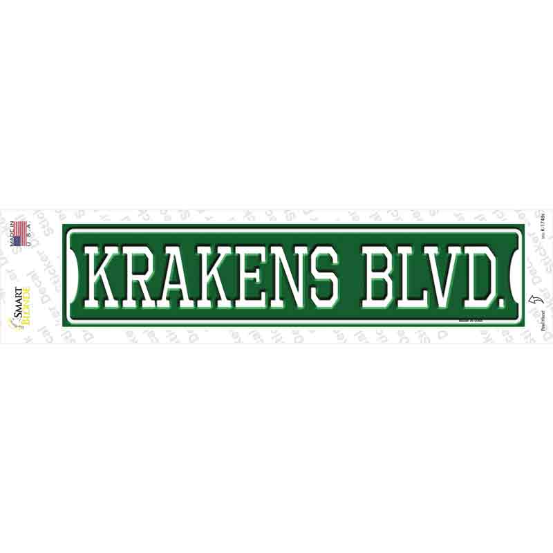 Krakens Blvd Novelty Narrow Sticker Decal