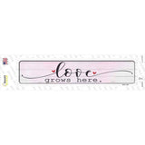 Love Grows Here Heart Novelty Narrow Sticker Decal