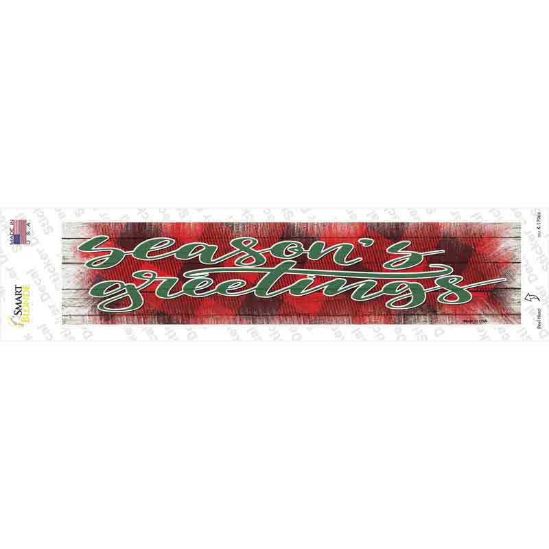 Seasons Greetings Red Novelty Narrow Sticker Decal