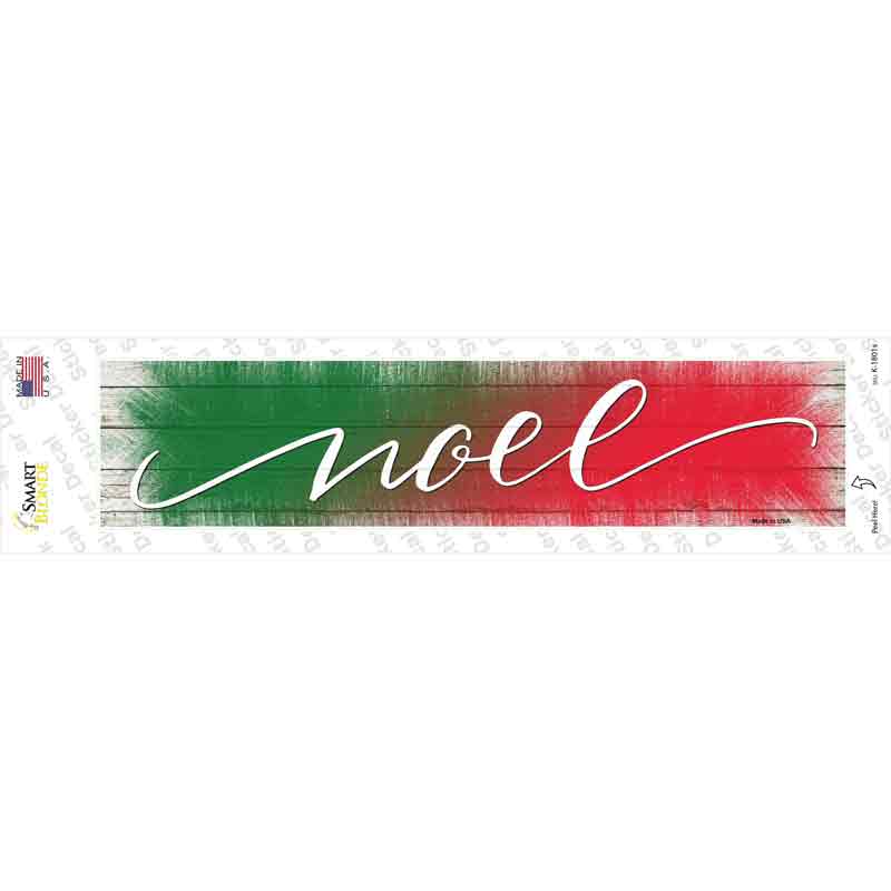 Noel Green and Red Novelty Narrow Sticker Decal