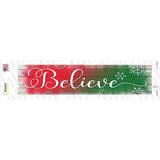 Believe Red and Green Novelty Narrow Sticker Decal