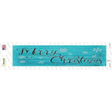 Merry Christmas Blue Novelty Narrow Sticker Decal