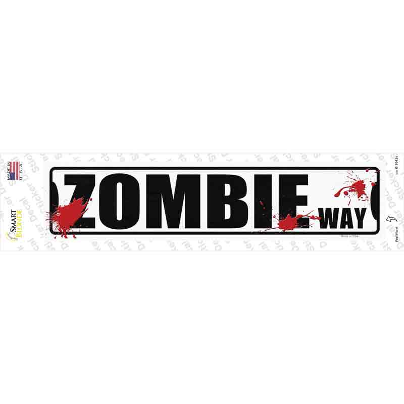 Zombie Way Novelty Narrow Sticker Decal
