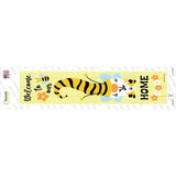 Gnome Bee Welcome Home Vertical Novelty Narrow Sticker Decal