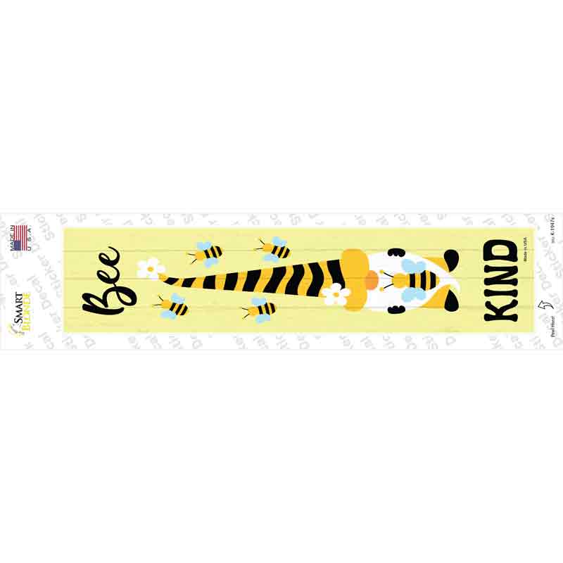 Bee Kind Gnome Vertical Novelty Narrow Sticker Decal