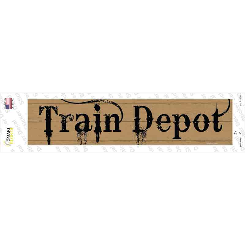 Train Depot Streaked Novelty Narrow Sticker Decal