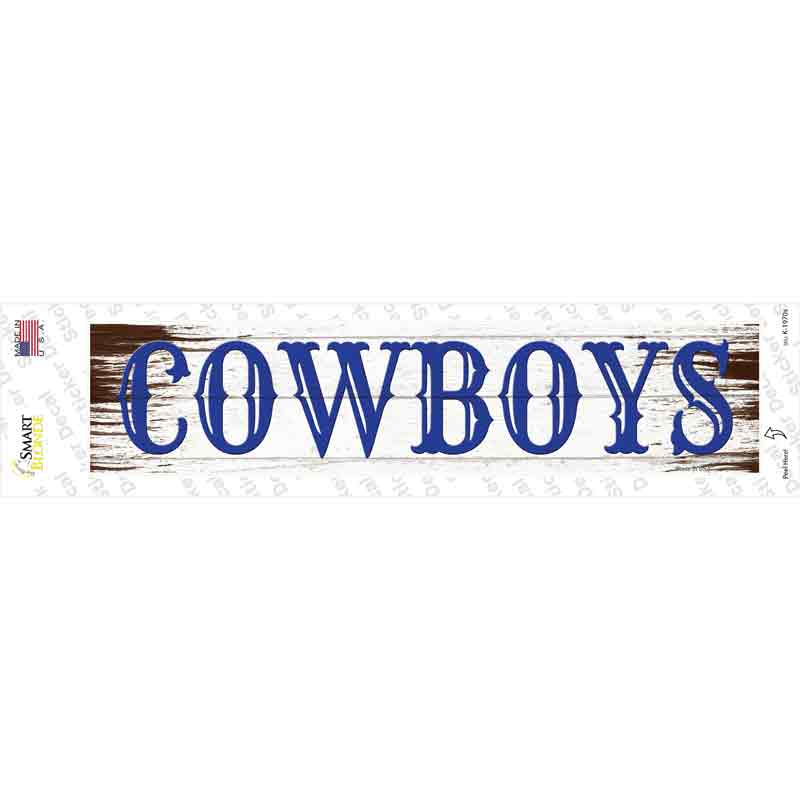 Cowboys Blue Wooden Novelty Narrow Sticker Decal