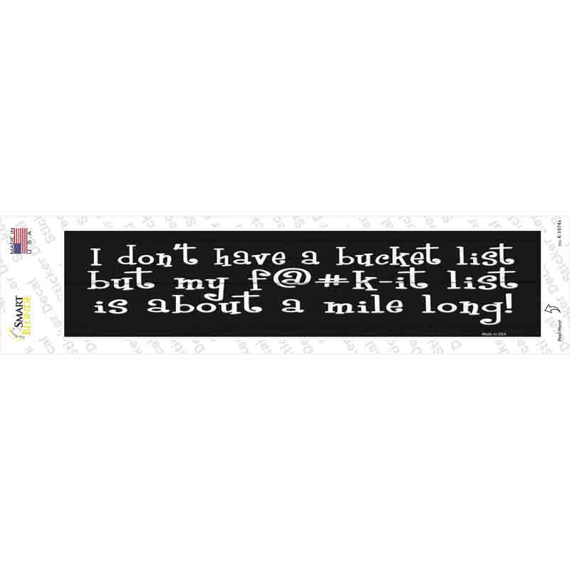 List A Mile Long Novelty Narrow Sticker Decal