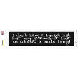 List A Mile Long Novelty Narrow Sticker Decal