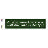Fisherman Catch Of His Life Novelty Narrow Sticker Decal