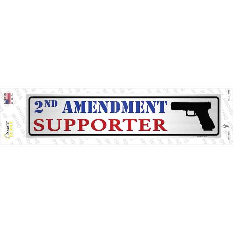 2nd Amendment Supporter Pistol Novelty Narrow Sticker Decal
