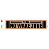 No Wake Zone Wooden Novelty Narrow Sticker Decal