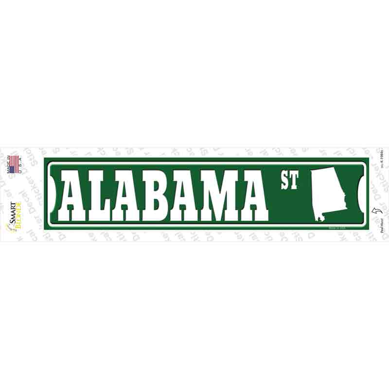 Alabama St Silhouette Novelty Narrow Sticker Decal