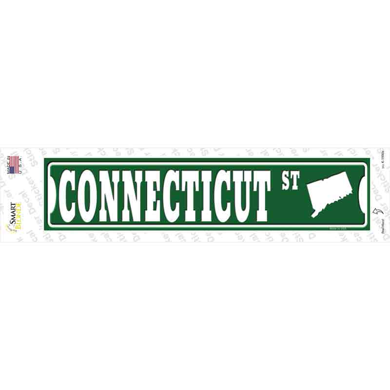 Connecticut St Silhouette Novelty Narrow Sticker Decal