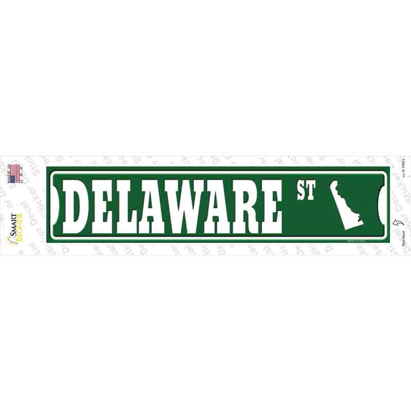 Delaware St Silhouette Novelty Narrow Sticker Decal