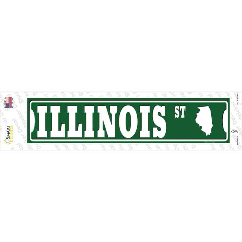 Illinois St Silhouette Novelty Narrow Sticker Decal