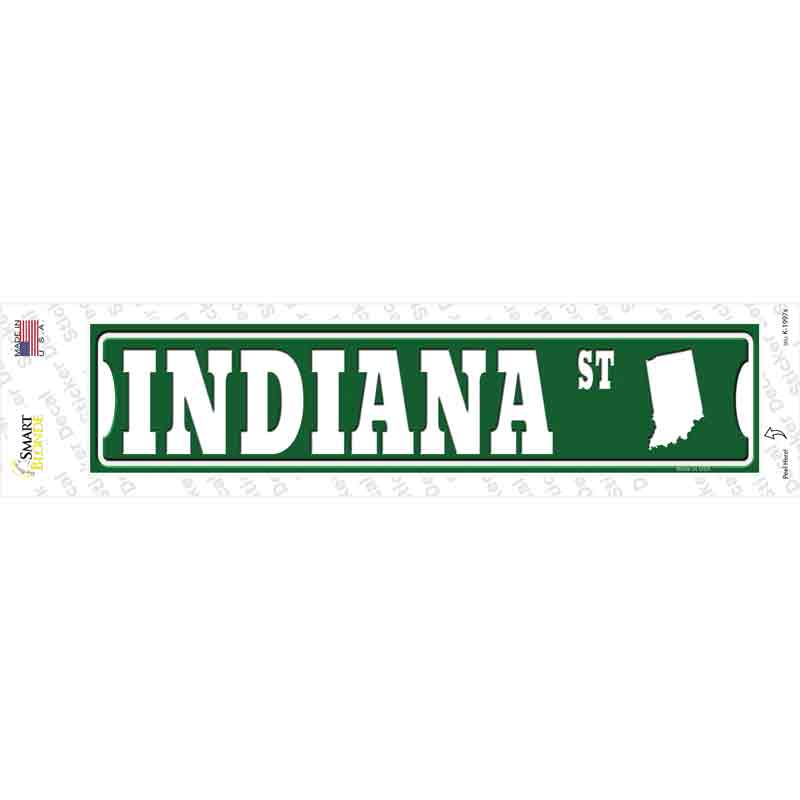 Indiana St Silhouette Novelty Narrow Sticker Decal