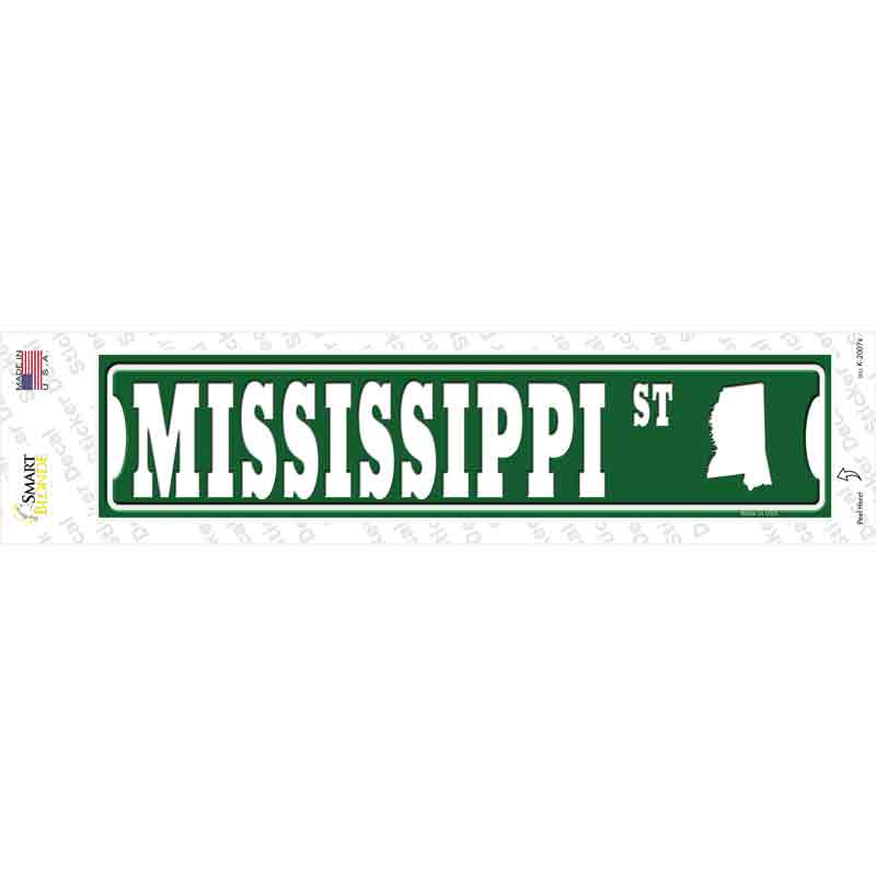 Mississippi St Silhouette Novelty Narrow Sticker Decal