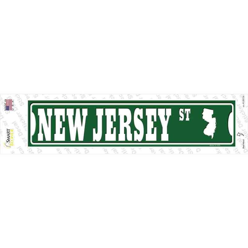 New Jersey St Silhouette Novelty Narrow Sticker Decal