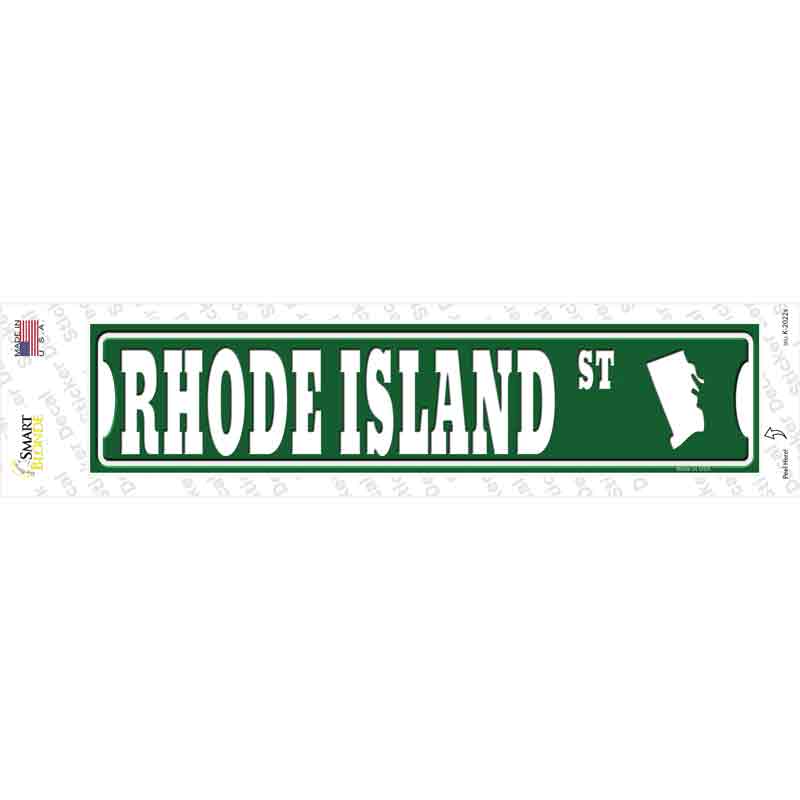 Rhode Island St Silhouette Novelty Narrow Sticker Decal