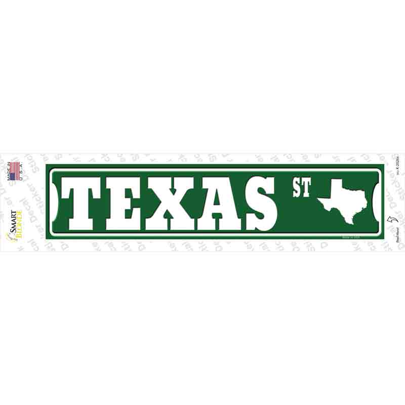 Texas St Silhouette Novelty Narrow Sticker Decal