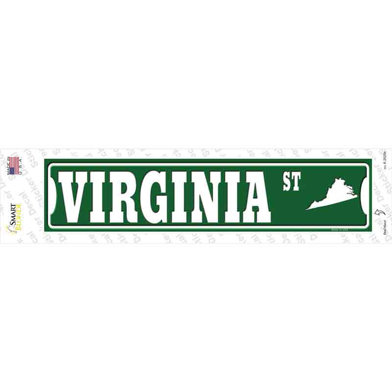 Virginia St Silhouette Novelty Narrow Sticker Decal