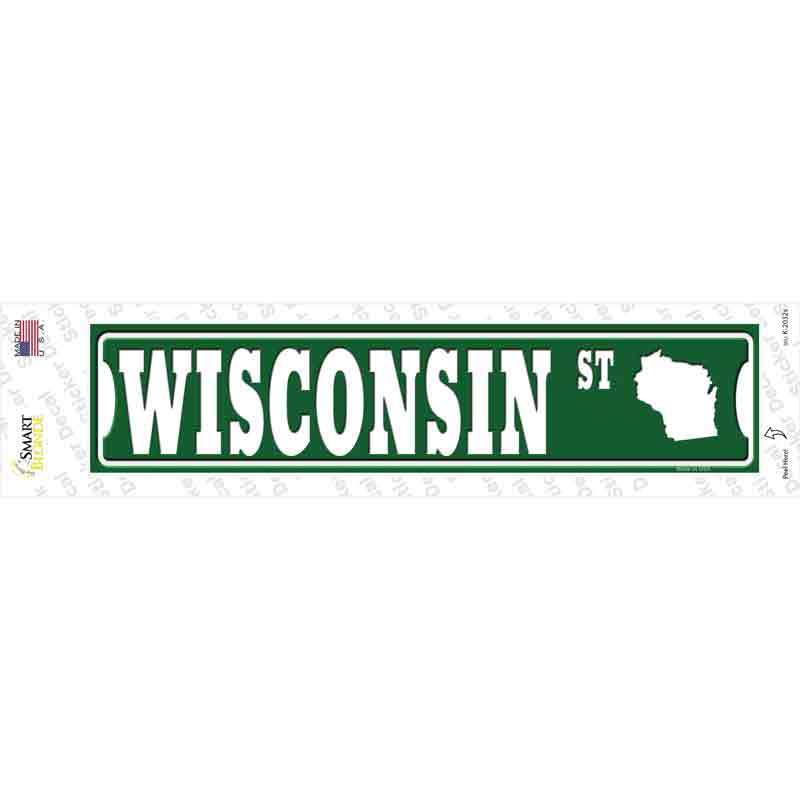 Wisconsin St Silhouette Novelty Narrow Sticker Decal