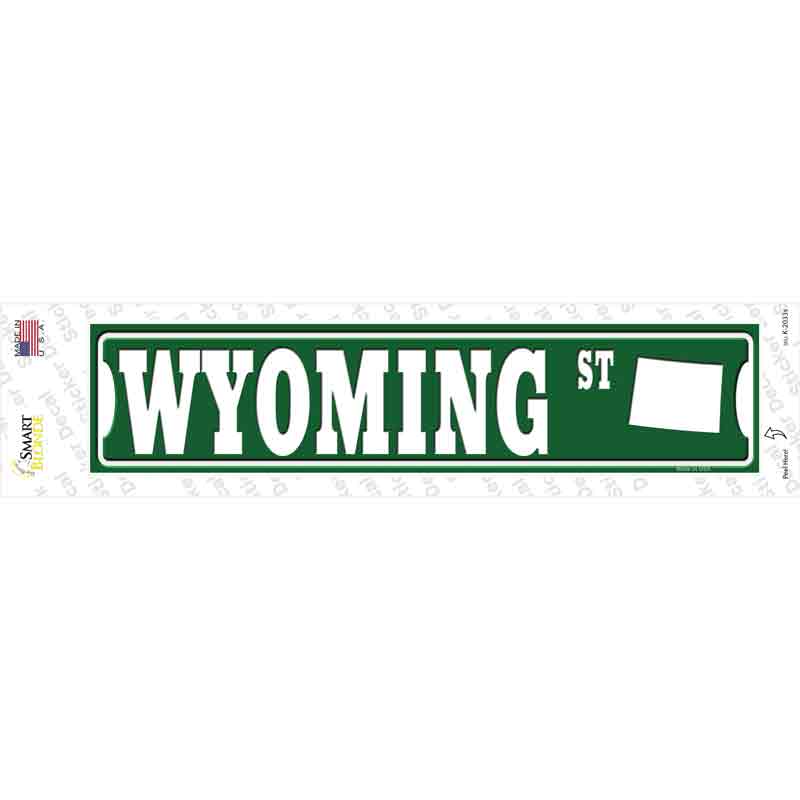 Wyoming St Silhouette Novelty Narrow Sticker Decal